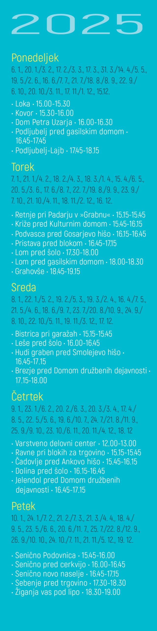 URNIK BIBLIOBUSA 2025
